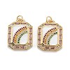 Real 18K Gold Plated Brass Micro Pave Colorful Cubic Zirconia Pendants ZIRC-A020-20G-3