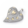 Brass Micro Pave Cubic Zirconia Pendants KK-S510-32GP-04-2