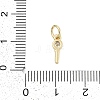 Brass Micro Pave Clear Cubic Zirconia Charms KK-G522-02G-3