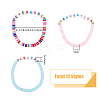 12Pcs 12 Style Handmade Polymer Clay Heishi Surfer Stretch Bracelets Set BJEW-AN0001-46-2
