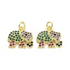 Brass Micro Pave Colorful Cubic Zirconia Charms KK-E068-VF108-2