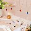 FIBLOOM 3 Sets 3 Colors Rhinestone Teardrop Dangle Earrings & Pendant Necklace SJEW-FI0001-27-5