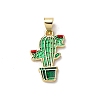 Brass Enamel Pendants FIND-I054-01D-G-1