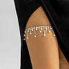 Alloy Clear Cubic Zirconia and Imitation Pearl Tassel Elastic Body Leg Chains for Women WG337A7-07-1