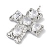Brass Micro Pave Clear Cubic Zirconia Pendants KK-P349-02P-2