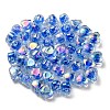 UV Plating Rainbow Iridescent Acrylic Beads OACR-F004-05I-3