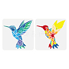 2Pcs 2 Styles PET Hollow Out Drawing Painting Stencils DIY-WH0394-0373-1