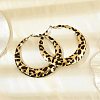 Leopard Print Alloy Hoop Earrings for Women EJEW-K304-03G-2