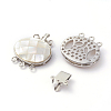 Natural White Shell Mother of Pearl Shell Box Clasps SSHEL-L011-27P-2