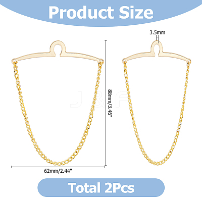 2Pcs 2 Colors Brass Button Attachment Tie Clips AJEW-HS0001-13B-1
