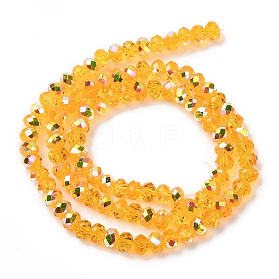 Electroplate Transparent Glass Beads Strands EGLA-A046-01B-07-1