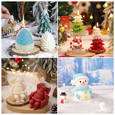 4Pcs 4 Styles DIY Silicone Candle Holder Molds DIY-TA0014-06-1