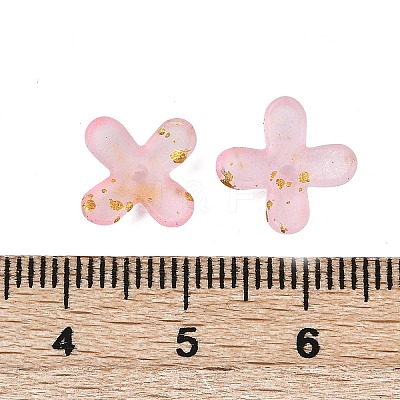 Metal Enlaced Acrylic Bead Caps OACR-G044-01G-1