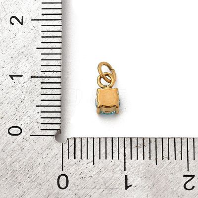 304 Stainless Steel Micro Pave Cubic Zirconia Pendants STAS-R167-01C-G-1