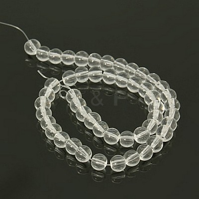 6mm Transparent Clear Round Glass Spacer Beads Strands X-GR6mm01Y-1