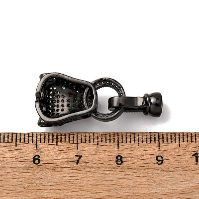 Brass Micro Pave Cubic Zirconia Fold Over Clasps ZIRC-L062-K01-M-1-1