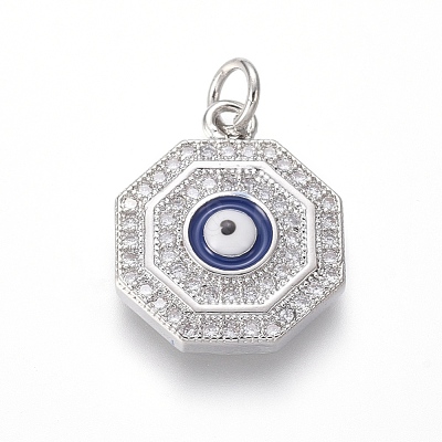Brass Micro Pave Cubic Zirconia Pendants ZIRC-I032-49P-1