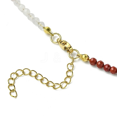 3.5mm Chakra Gemstone Round Beaded Necklaces NJEW-JN05161-1