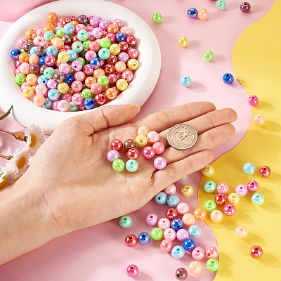 280Pcs 14 Colors Opaque Acrylic Beads MACR-TA0001-39-1