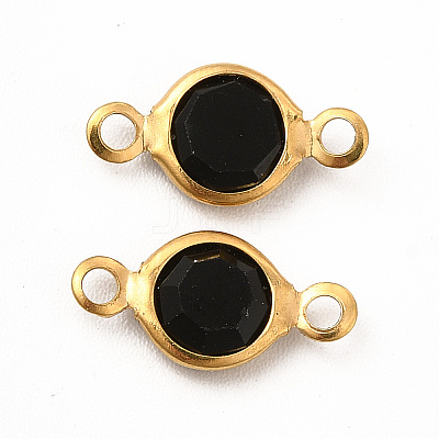 Ion Plating(IP) 304 Stainless Steel with Glass Connector Charms X-STAS-G305-08G-1