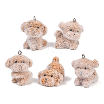 Flocking Opaque Resin Pendants RESI-D024-01P-1