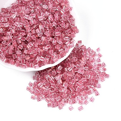 Transparent Inside Colours Glass Seed Beads SEED-T007-13F-1