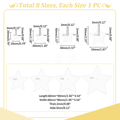 8Pcs 8 Styles Acrylic Sheets DIY-WH0622-148B-1