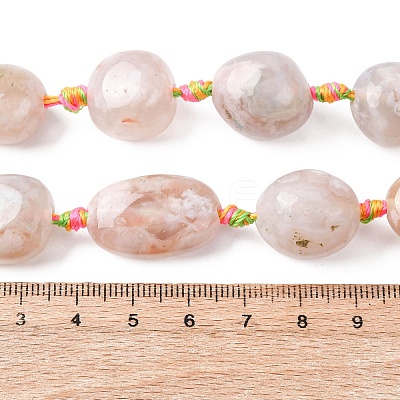 Natural Cherry Blossom Agate Beads Strands G-P605-B01-01-1