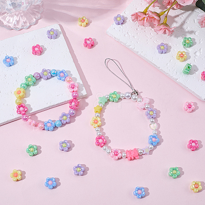 200Pcs Electroplated Opaque Resin Beads RESI-SP0001-59B-1