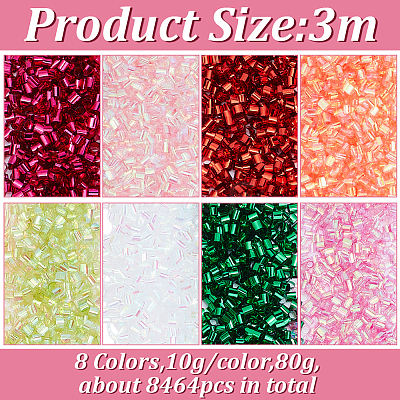80G 8 Colors Plastic Tube Beads KY-HY0001-14A-1