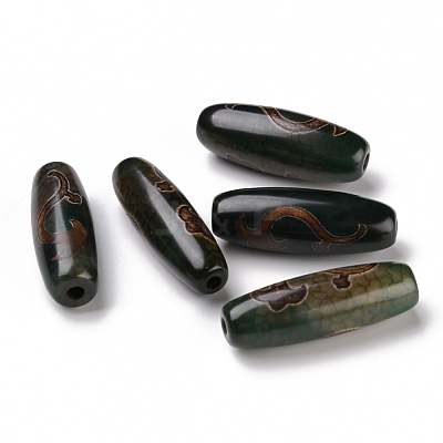 Tibetan Style dZi Beads TDZI-E004-09-1