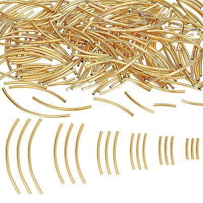 240Pcs 6 Styles Brass Curved Tube Beads KK-PH0012-26-1