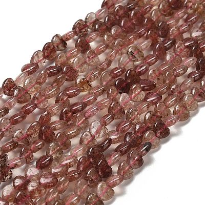 Natural Strawberry Quartz Beads Strands G-P575-C05-6mm-1