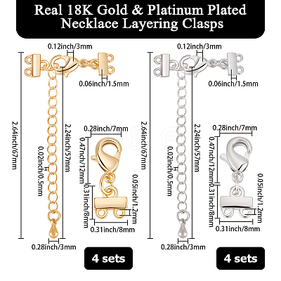 8Pcs Brass Chain Extenders FIND-BBC0004-99A-1