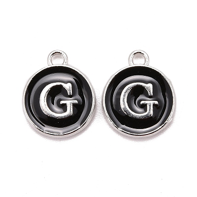 Platinum Plated Alloy Charms LS-ENAM-S118-02G-P-1