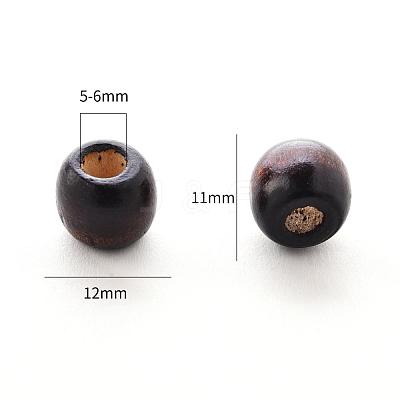 Coconut Brown Barrel Natural Wood Beads X-WOOD-S030-08-LF-1