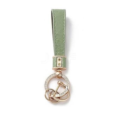 Microfiber & Zinc Alloy & Crystal Rhinestone Keychain LS-KEYC-G062-01E-1