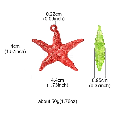 50g Transparent Acrylic Pendants TACR-YW0001-70-1