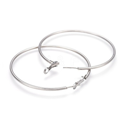 Tarnish Resistant 201 Stainless Steel Hoop Earrings EJEW-F188-24P-D-1