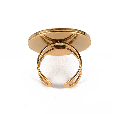 201 Stainless Steel Cuff Ring Findings STAS-S080-040G-G-1