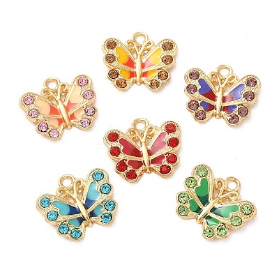 Rack Plating Alloy Enamel Pendants PALLOY-M216-06G-1