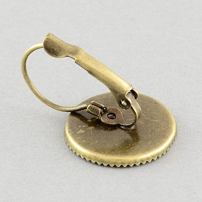 Brass Leverback Earring Findings MAK-S004-14mm-EY001AB-1