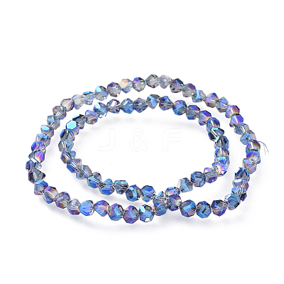Electroplate Transparent Glass Beads Strands EGLA-L016-FR-A03-1