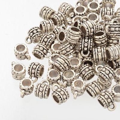 Charm Carrier Barrel Tibetan Silver Tube Bails X-AB644H-1