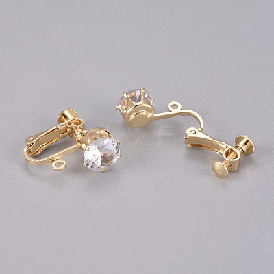 Brass Screw On Clip-on Earring Findings LS-KK-L200-A01-G-1