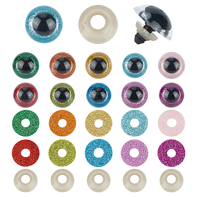 40 Sets 10 Colors Plastic Doll Craft Eyes DIY-GO0001-72-1