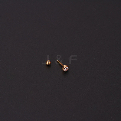316L Surgical Stainless Steel Micro Pave Clear Cubic Zirconia Cartilage Earrings WG35966-02-1