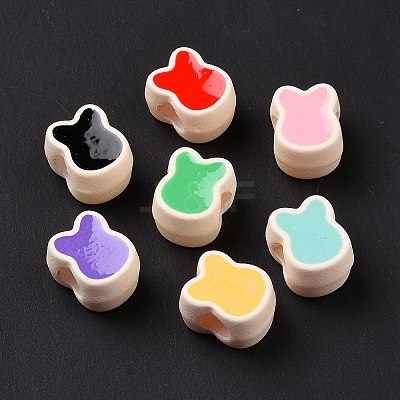 Rubberized Style Acrylic European Beads SACR-E009-12-1