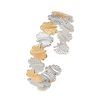 304 Stainless Steel Cuff Bangles for Women BJEW-G757-05GP-1
