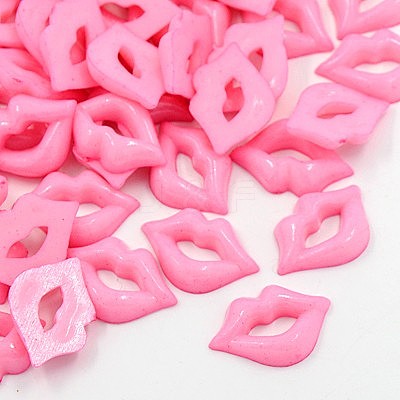 Acrylic Lip Shaped Cabochons BUTT-E024-A-08-1